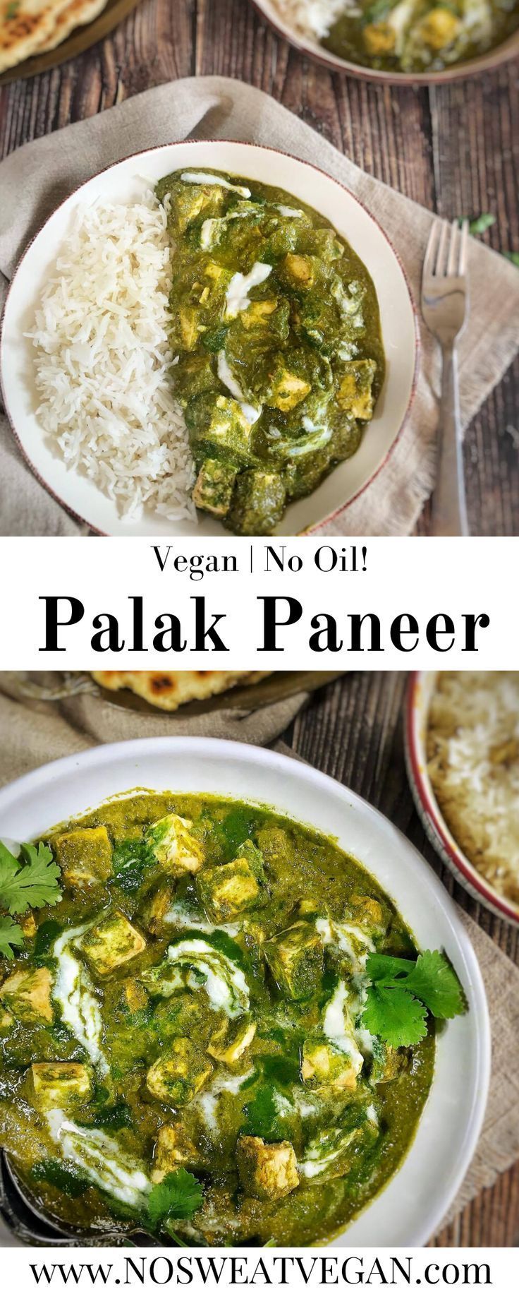 Vegan Palak Paneer with Tofu (Oil-Free!)