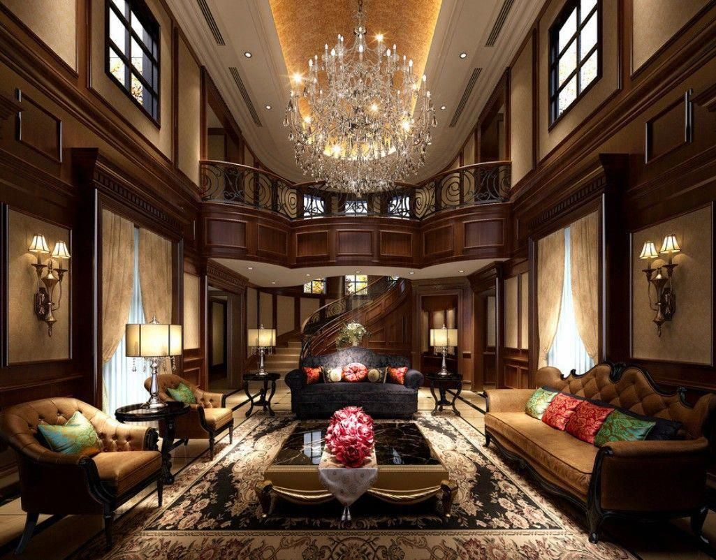 Industrial And Luxury Living Room Luxury Villa Living Room