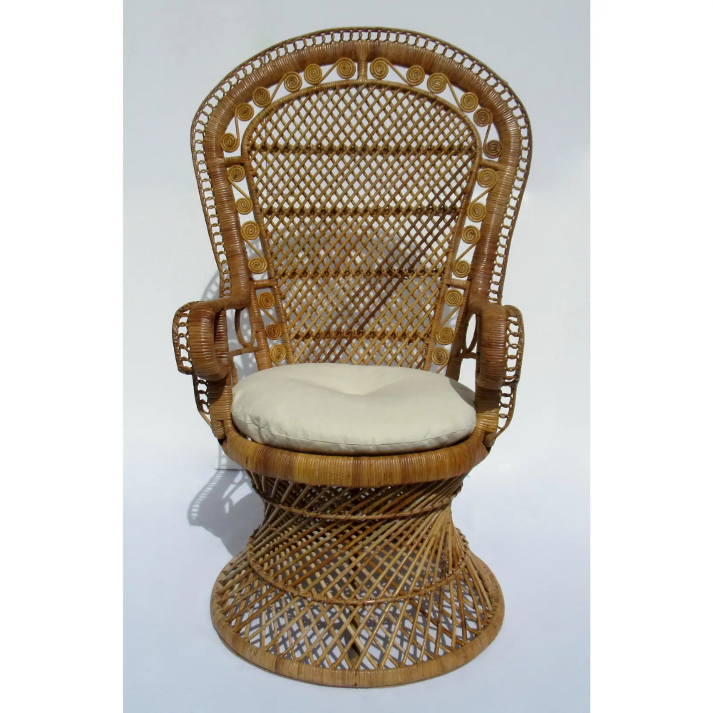 C1970s Vintage Bohemian Eclectic Boho Chic Rattan Raw Wicker Pea Chair In 2021 Hanging Plants Indoor Armchair Raw Wicker Pea Chair, What Are Those Round Wicker Chairs Called