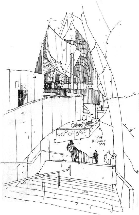 architekturdesign skizzen entwurf architekturdesign frank gehry famous building drawing urban sketchers rain and rock at seattles emp museum architekturdesign skizzen entwurf architekturdesign frank gehry famous building drawing urban sketchers rain and rock at seattles emp museum