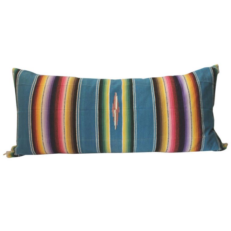 Large Mexican Serape Bolster Pillow Bolster Pillow Pillows Modern Pillows