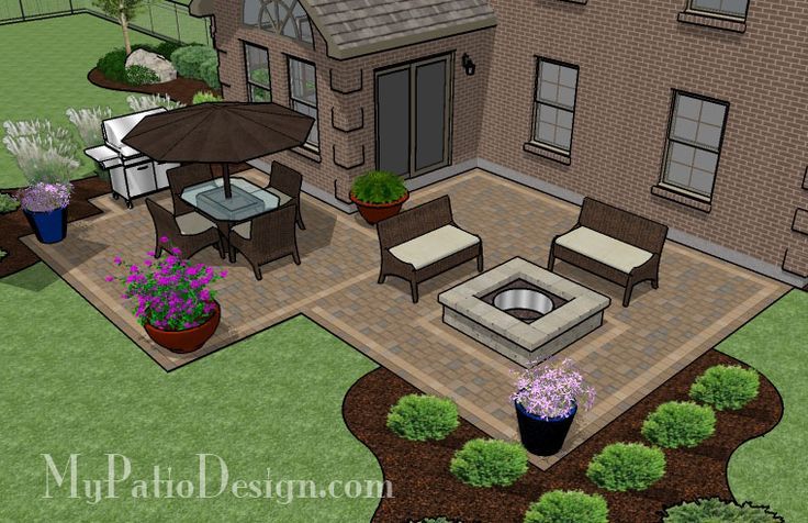 545 Sq Ft Fun Family Patio Design With Fire Pit Backyard Budget Fire Pit Backyard Patio, Backyard Concrete Patio Ideas On A Budget