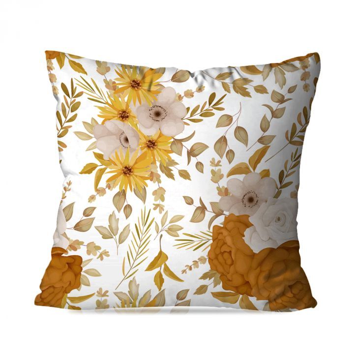 # As capas de almofadas são perfeitas para complementar a decoração do ambiente.Descontrair é tudo de bom, não é? E você pode fazer isso na decoração da sua casa também. Uma dica bacana para isso, é extravasar nos detalhes, nas estampas e nos objetos, como Telas Decorativas!!! Aí, fica muito mais estiloso. Deixam seu ambiente com seu estilo, com seu bom gosto, além de deixar o sofá muito mais bonito, moderno e sofisticado. # Material Produto> Estampa digital de alta qualidade nos dois lados. > Throw Pillows, Products, Brown Floral, Decorative Throw Pillows, Vivid Colors, Cape Clothing, Printed, Objects, Bonito