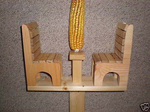Squirrel Feeder Double Chair with Corn