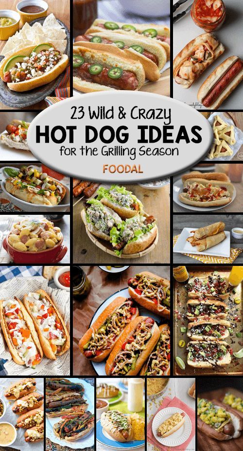 Take your hot dogs from plain to insane with Foodal's round-up of wild and crazy hot dog ideas. From regional specialties to new takes on old standbys, this collection of recipe ideas from our favorite bloggers is not to be missed! Read more now. #hotdogs Grilling Recipes, Cooking Recipes, Cooking Ham, Grilling Ideas, Cooking Rice, Cooking Pumpkin, Cooking Salmon, Bread Recipes, Hot Dog Toppings