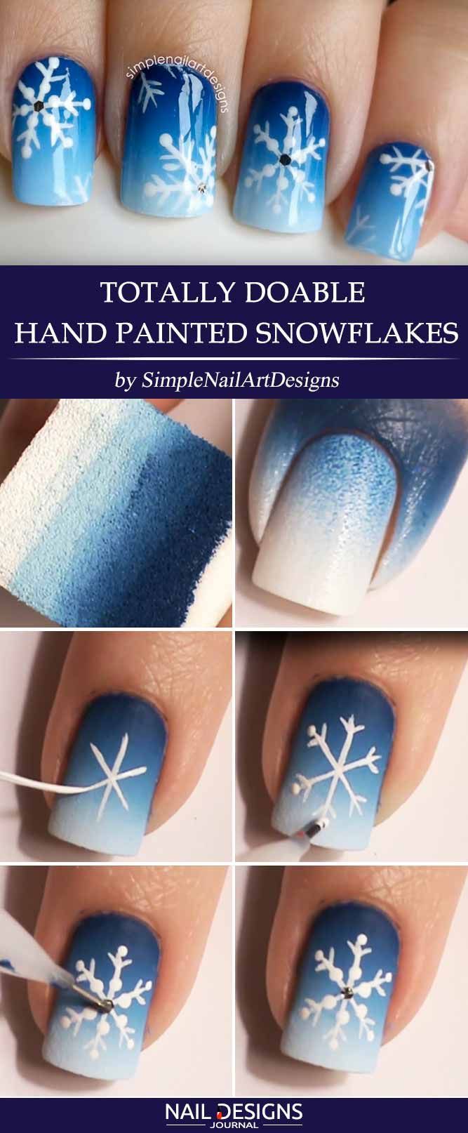 7 Best Tutorials on Snowflake Nails Designs ❤️ Totally Doable Hand Painted Snowflakes ❤️ Snowflake nails are something you are bound to try out when winter comes. There is nothing more versatile and fun to pull off than snowflake nail art! https://naildesignsjournal.com/snowflake-nails-designs-tutorial/ #nails #nailart #naildesign #easynailart Nail Art Designs, Winter Nail Designs, Snowflake Nail Design, Snowflake Nails, Nails With Snowflakes, Christmas Snowflakes Nails, Winter Snowflakes, Nagellack Design, Xmas Nails