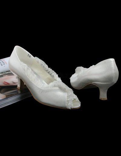 ivory satin pointed heels