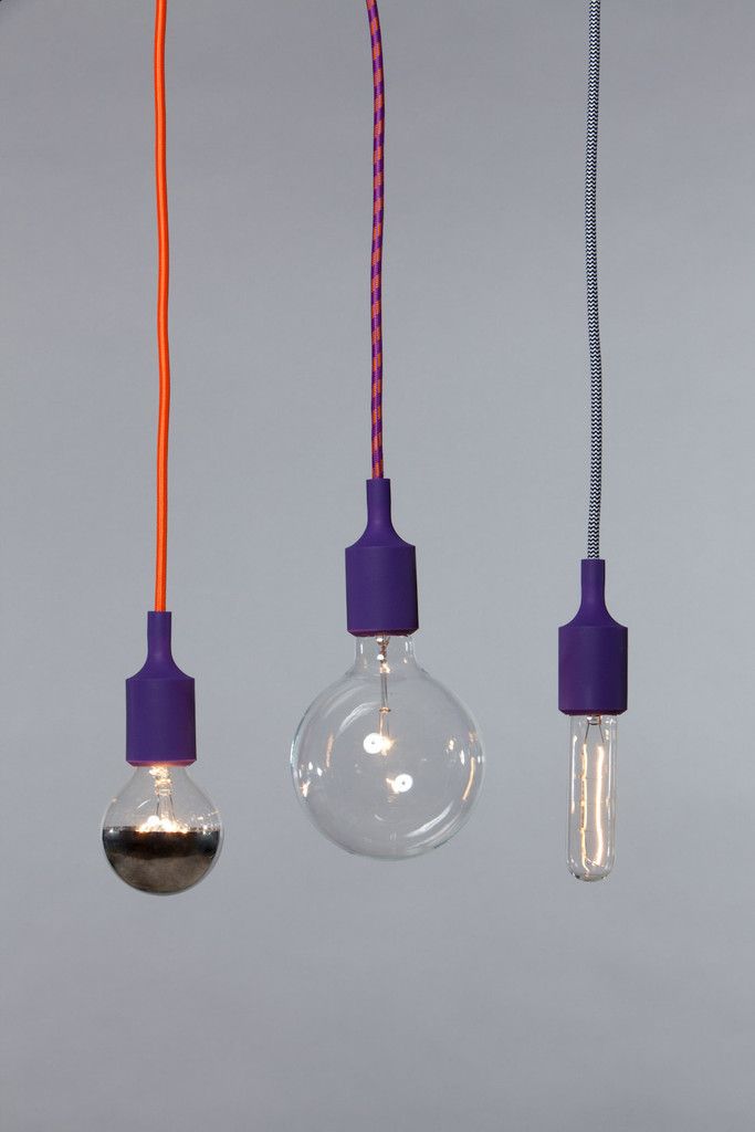 Purple Pendant Light. Available in variety of colors. Light Bulbs