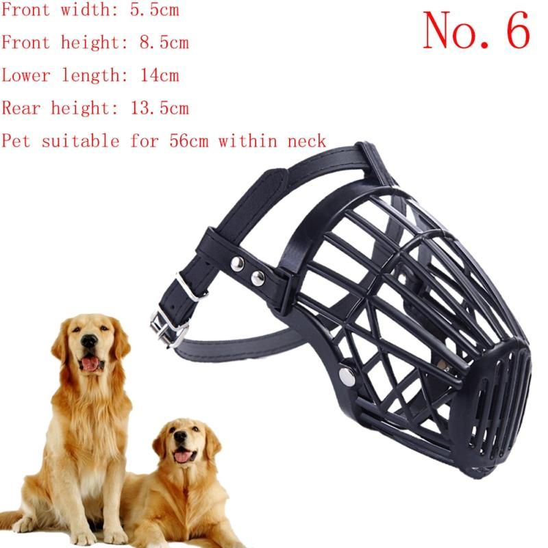 Adjustable Pu Strap Pet Dog Muzzle Basket Cage Safety Mask Cover
