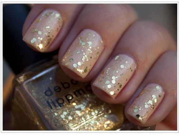 Pin By Joy Grant On Pretty Pinterest Gold Glitter Diy Sally Hansen Insta Dri Petal Pusher W Deborah Lippmann Boom Pow Gold Glitter Nail Polish