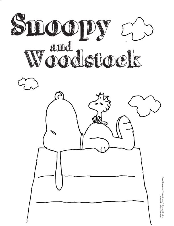 Snoopy and Woodstock coloring sheet friends classic friendshipday