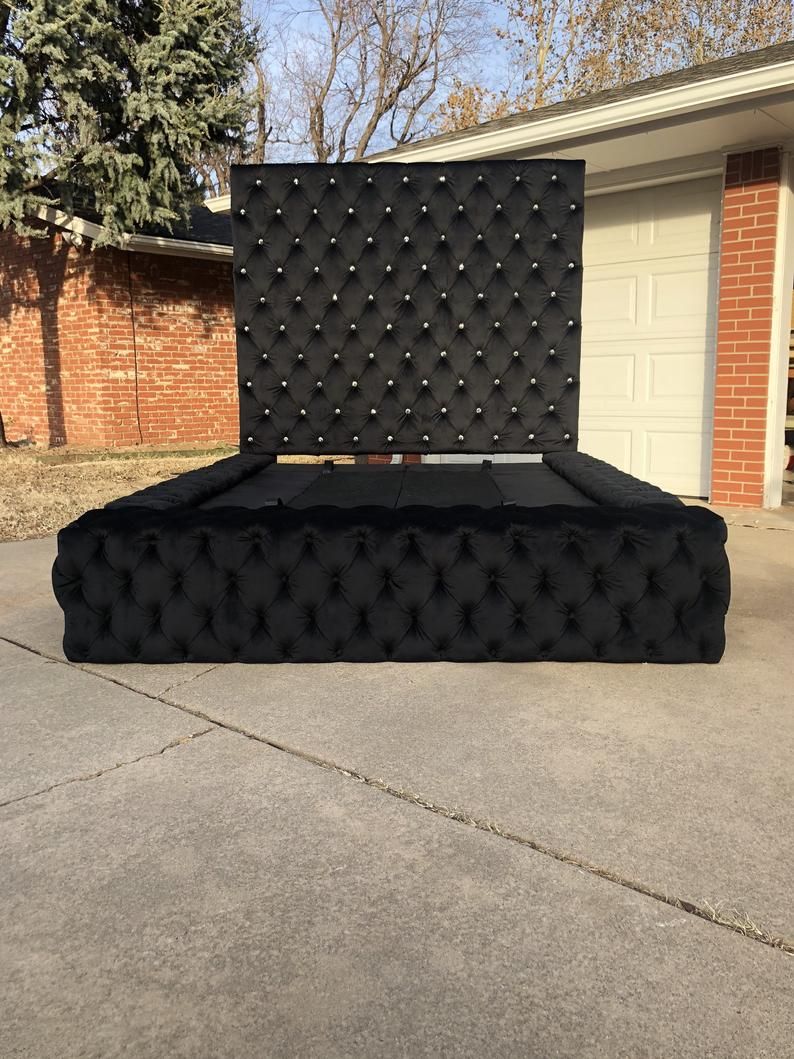 Platform Tufted Bed Extra Wide Tall California Kin Platform Tufted Bed Extra Wide Tall California Kin