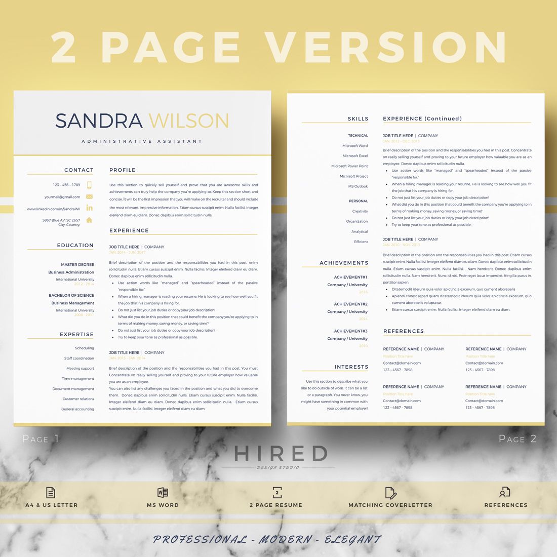 modern resume templates professional resumes for ms word 1 2