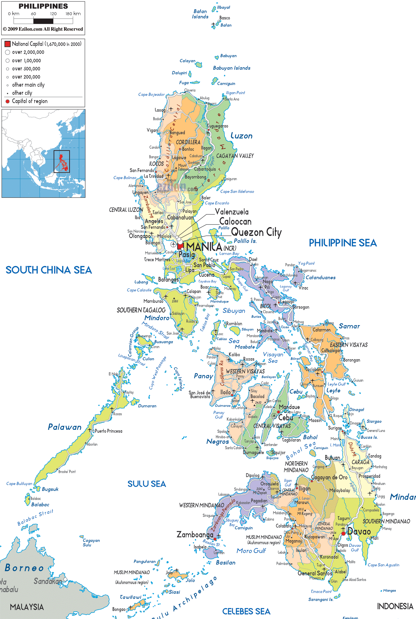 political map of philippines with its islands an asian country situated in south pacific