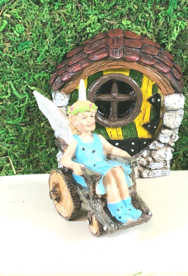 Rollstuhl Fairy Klara, Fairy Garden Supply, Feenzubehör, Miniaturgarten, Puppen...
