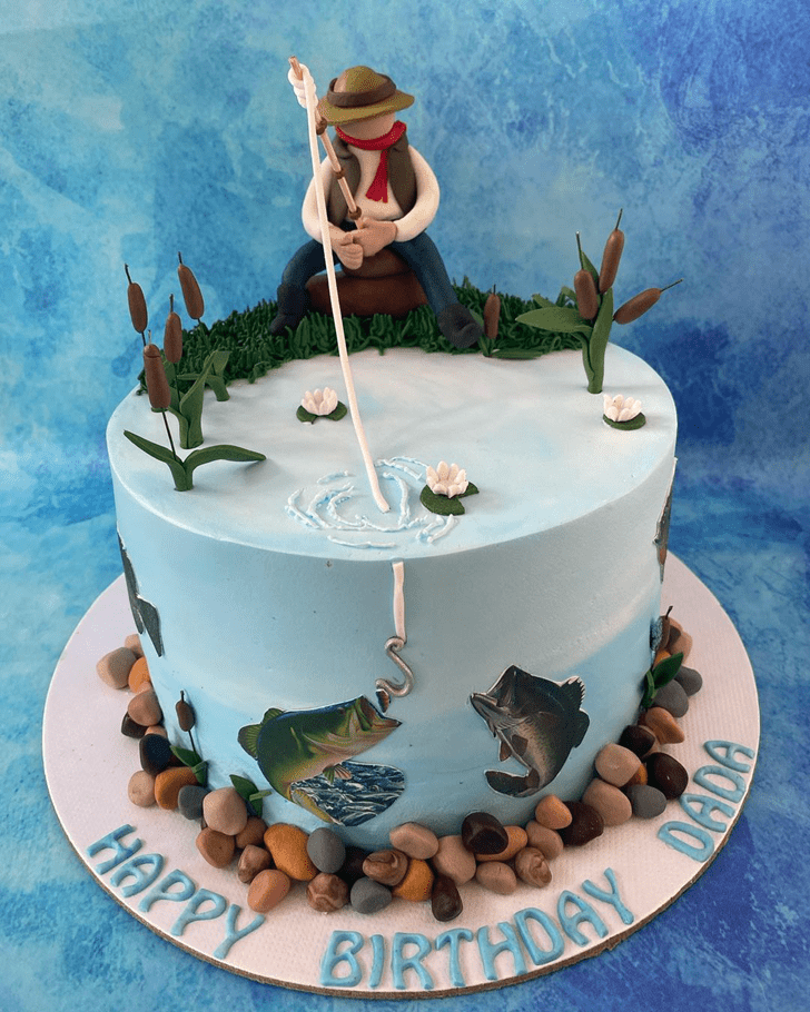 its a boy gone fishing cake topper decor