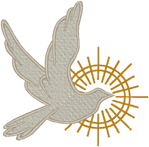 Bible And Doves Embroidered Iron On Patch