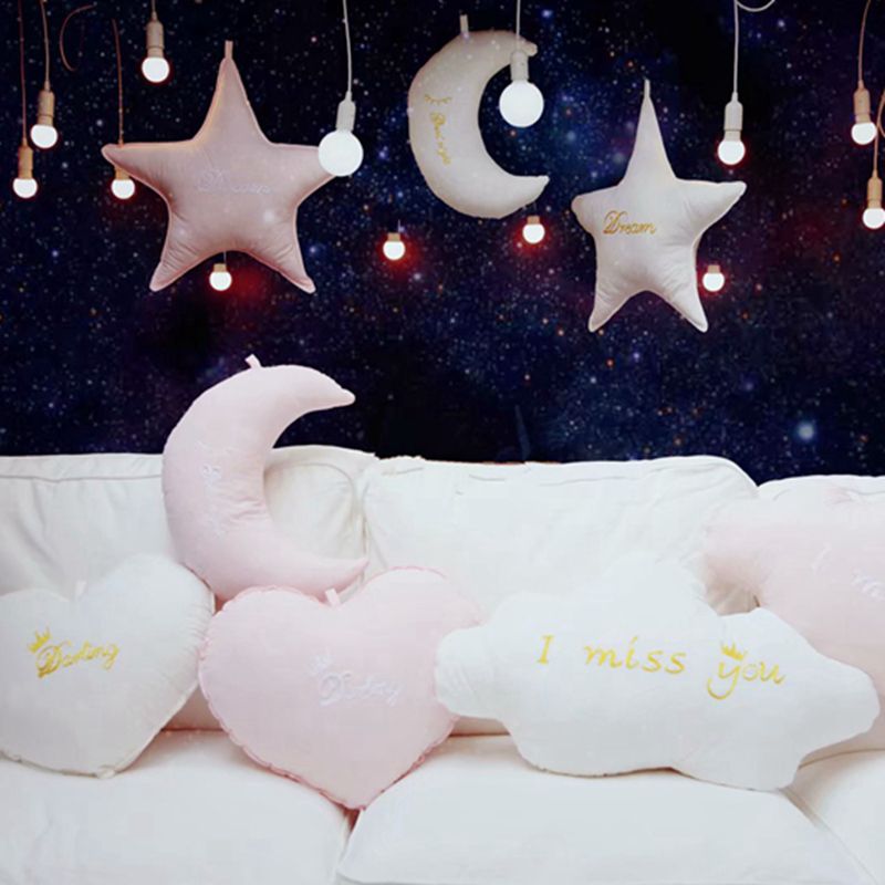 Pillow Star Moon Clouds Heart Plush Toy Princess pillows, hearts, stars, moons