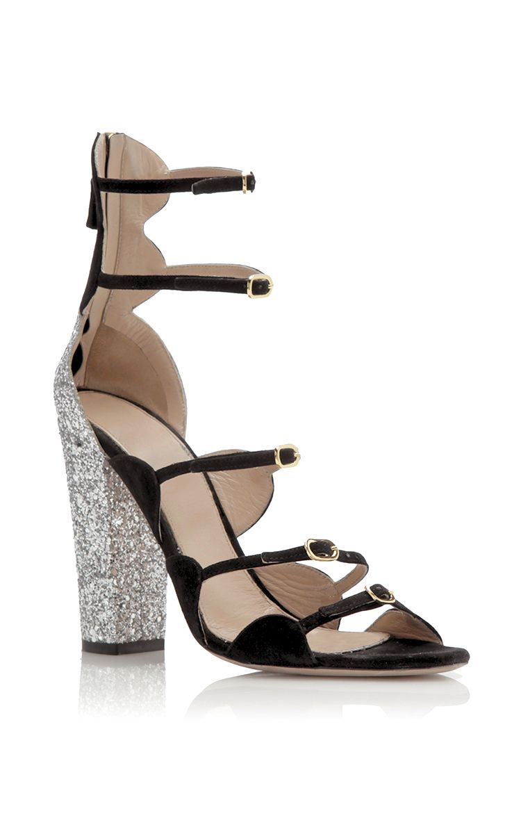 Glitter Block Heel Sandal by GIAMBATTISTA VALLI Now Available on Moda Operandi Glitter Block Heel Sandal by GIAMBATTISTA VALLI Now Available on Moda Operandi