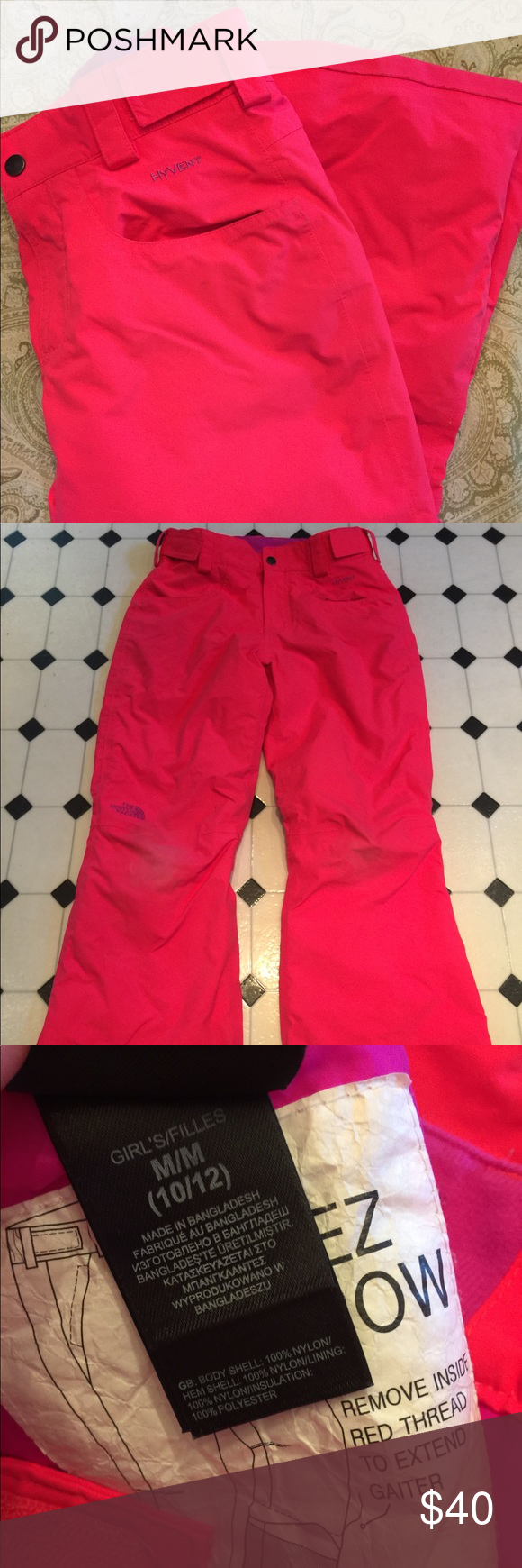 girls size 10 snow pants