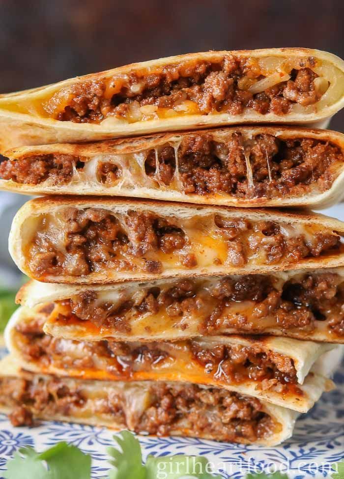 Cheesy Ground Beef Quesadillas