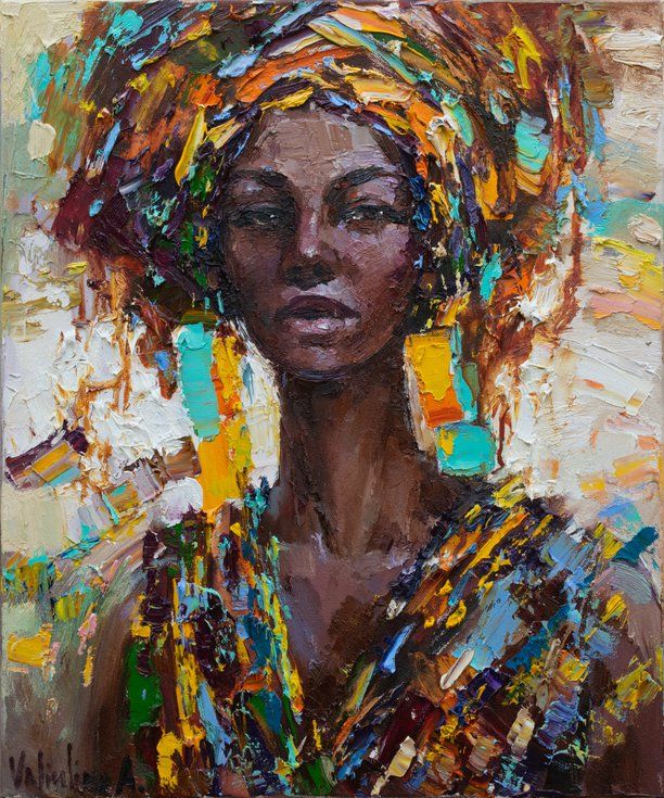 African Woman Portrait Original Oil Painting 2019 Oil Painting By african-woman-portrait-original-oil-painting-2019-oil-painting-by
