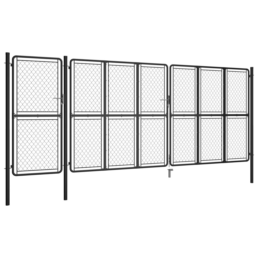 vidaXL Portail de jardin Acier 150×495 cm Anthracite