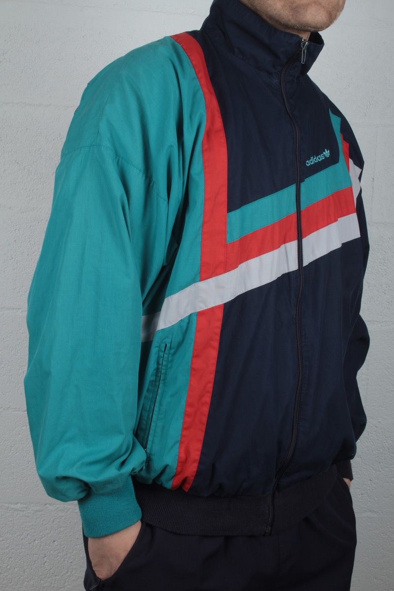 veste adidas rouge bleu