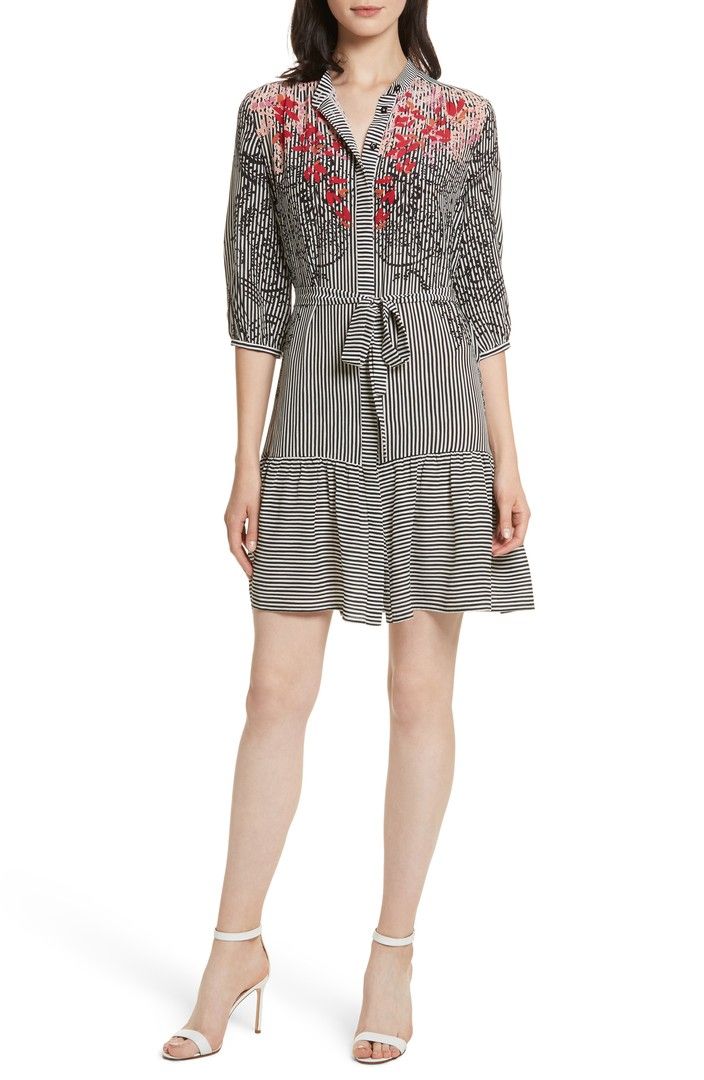 SALONI Tyra Print Silk Fit & Flare Dress | Nordstrom