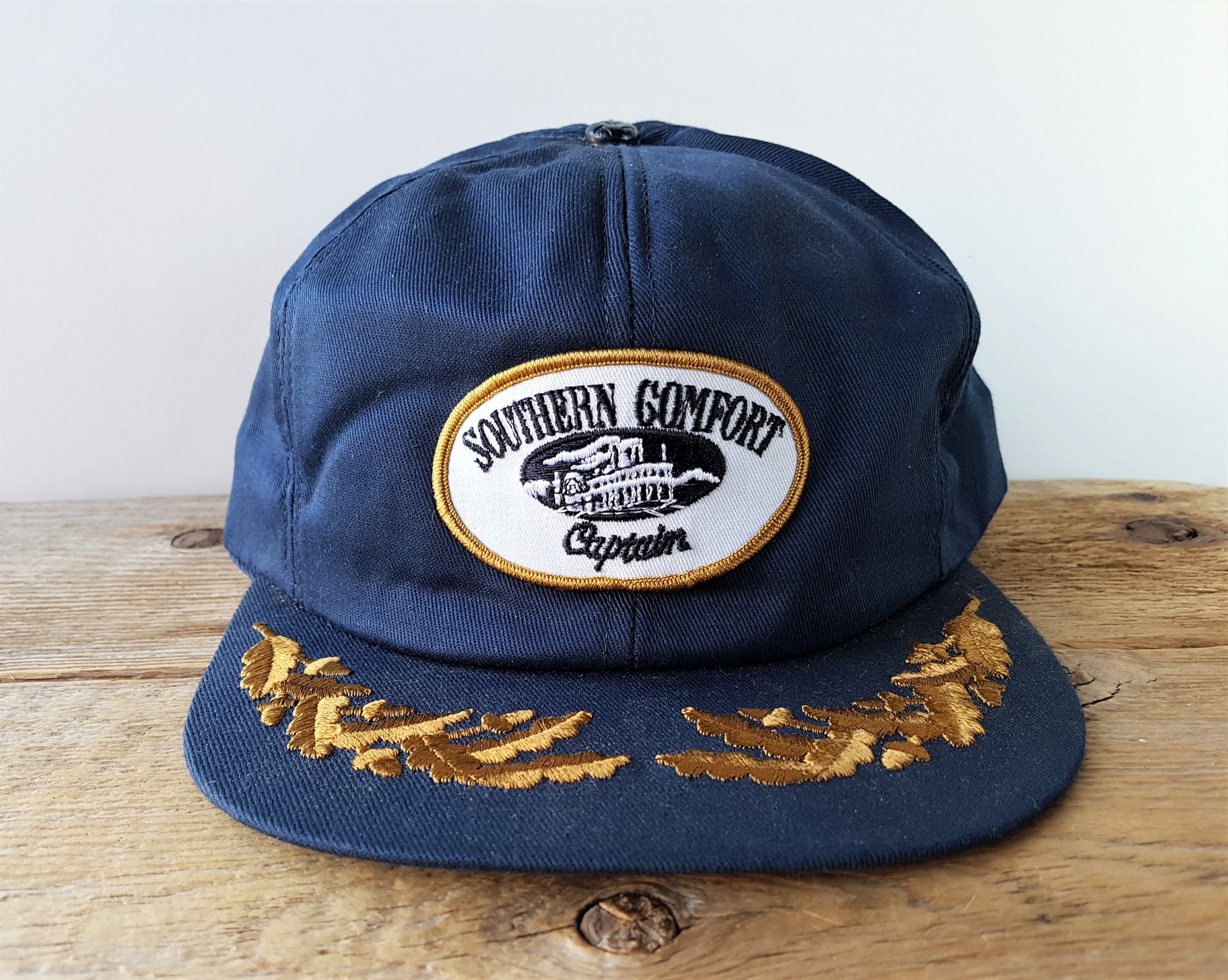 SOUTHERN COMFORT Captain Vintage 80s Snapback Hat Whisky Promo Golden ...