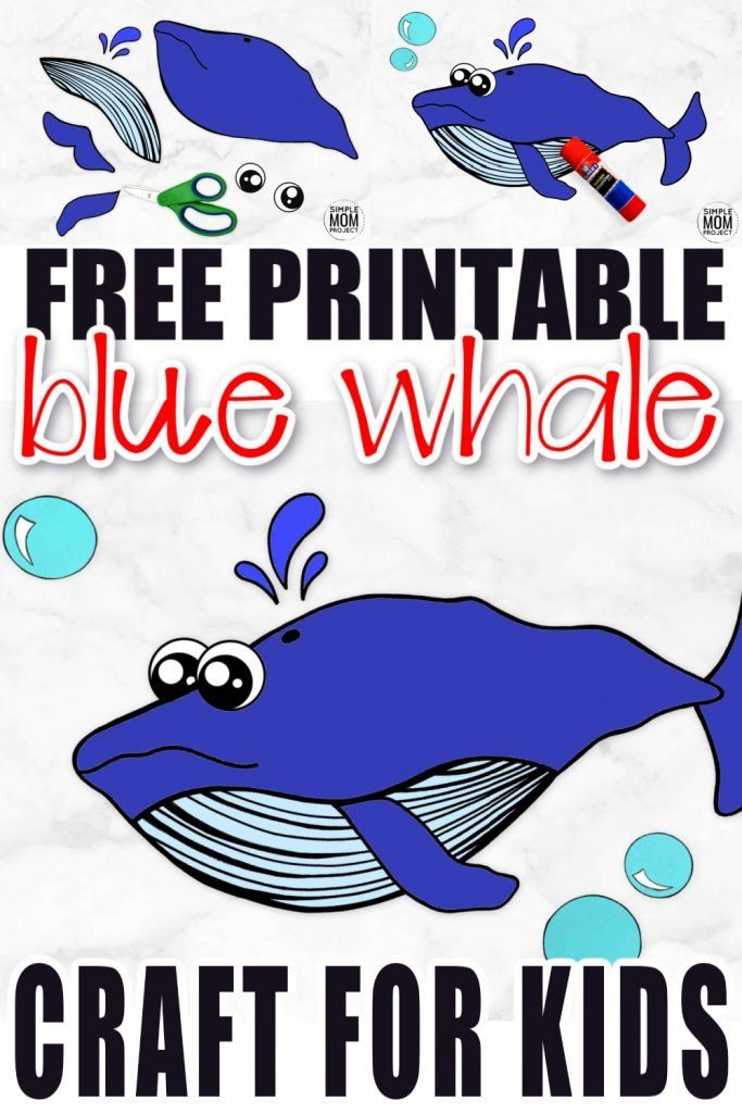 Easy DiY Blue Whale Craft for Kids with Free Whale Template in 2021