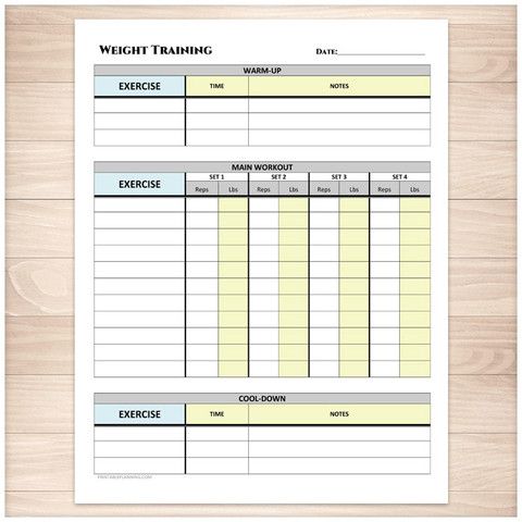 daily calories and exercise tracking sheet printable at weight training planning