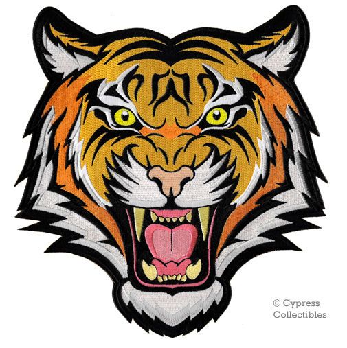 TIGER Iron On Patch Wild Animal Zoo Jungle