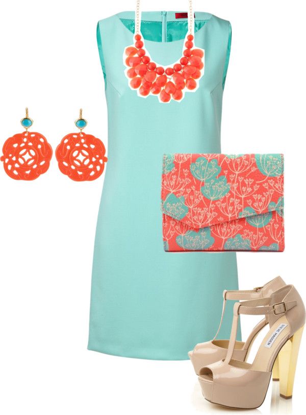 Coral Turquoise Wedding Colors Turquoise Clothes Outfits Mint Dress