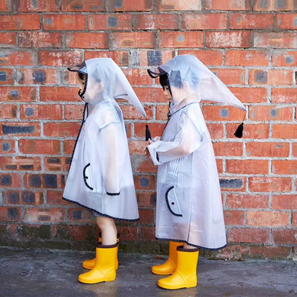 Kids Durable Rain Cape//Raincoat Portable Hooded Poncho for Boys Girls