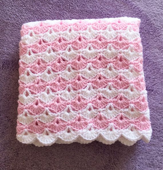 Crochet Baby Blanket Pink And White Other Colors Available Shell Unique Crochet Baby Blanket Shell Pattern Crochet Baby Blanket Pink And White Other Colors Available Shell Unique Crochet Baby Blanket Shell Pattern