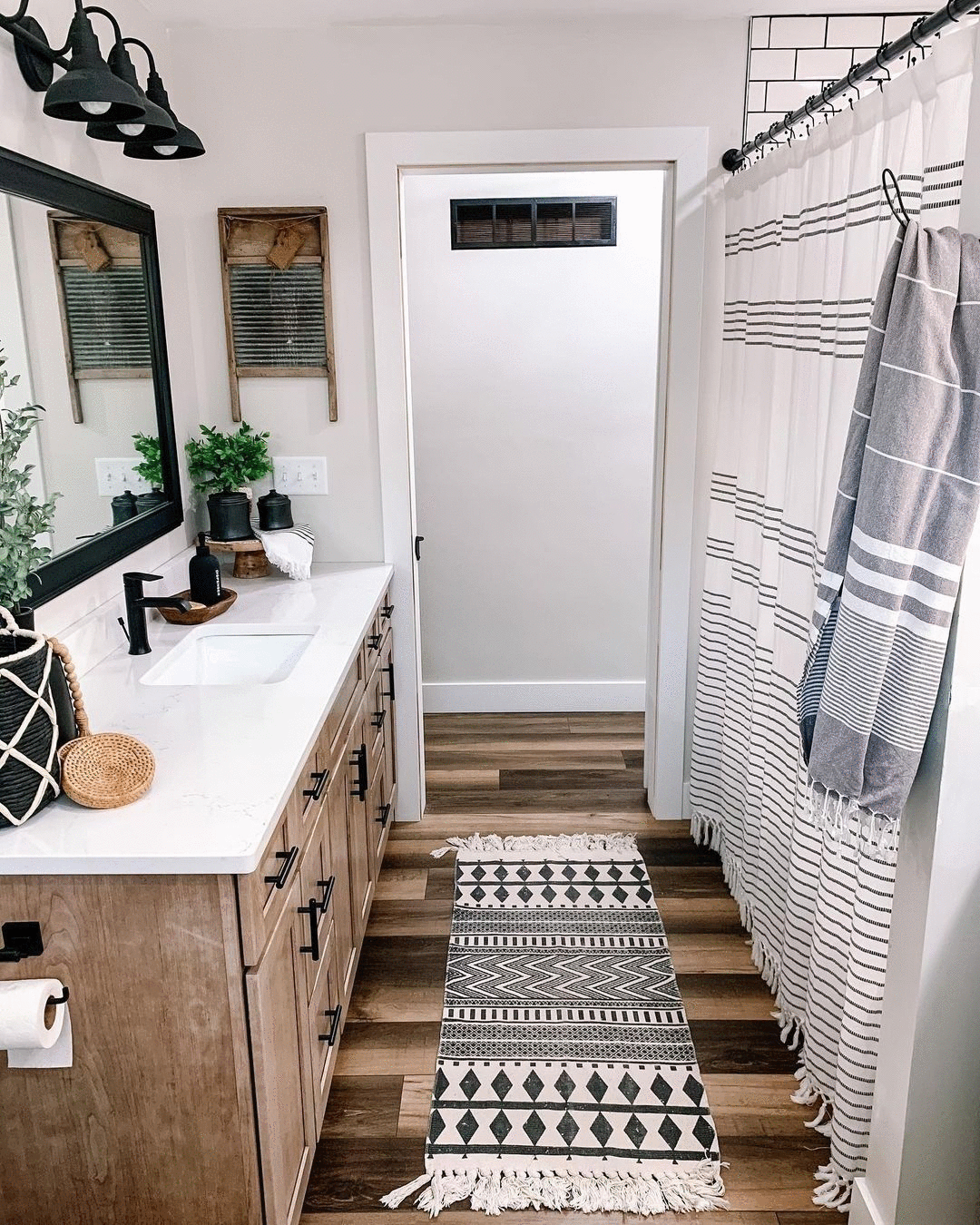 Shop Decor Steals for new deals everyday on modern, vintage, rustic and farmhouse decor - from wall decor and lighting to baskets and kitchen decor! Upstairs Bathrooms, Bathroom Redo, Laundry In Bathroom, Bathroom Style, House Bathroom, Guest Bathroom, Bathroom Makeover, Bathrooms Remodel, Bathroom Ideas