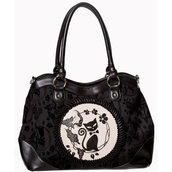 Call Of The Phoenix Cat Cameo Bag By Banned Black 41 Liked On Call Of The Phoenix Cat Cameo Bag By Banned Black 41 Liked On Polyvore Featuring Bags Handbags Handbag Purse Flower And