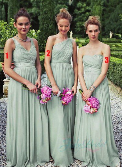Pistachio One Shoulder Straps Ruch Detailed Chiffon Long Bridesmaid Pistachio One Shoulder Straps Ruch Detailed Chiffon Long Bridesmaid Dress