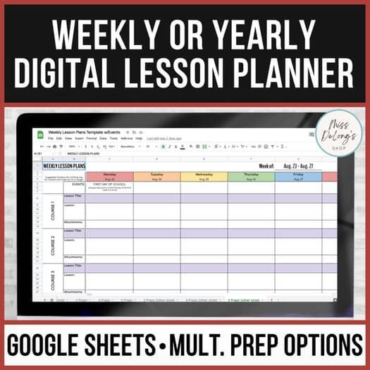 20252026 Editable Digital Lesson Planner Templates for Google Sheets 20252026 Editable Digital Lesson Planner Templates for Google Sheets