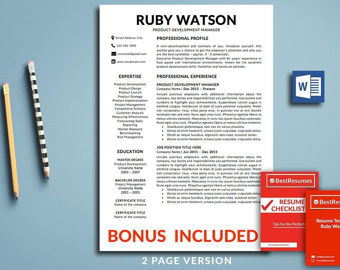 Modern Resume Template, Resume Template Word, Clean Resume Template - professional resume template word Modern Resume Template, Resume Template Word, Clean Resume Template - professional resume template word