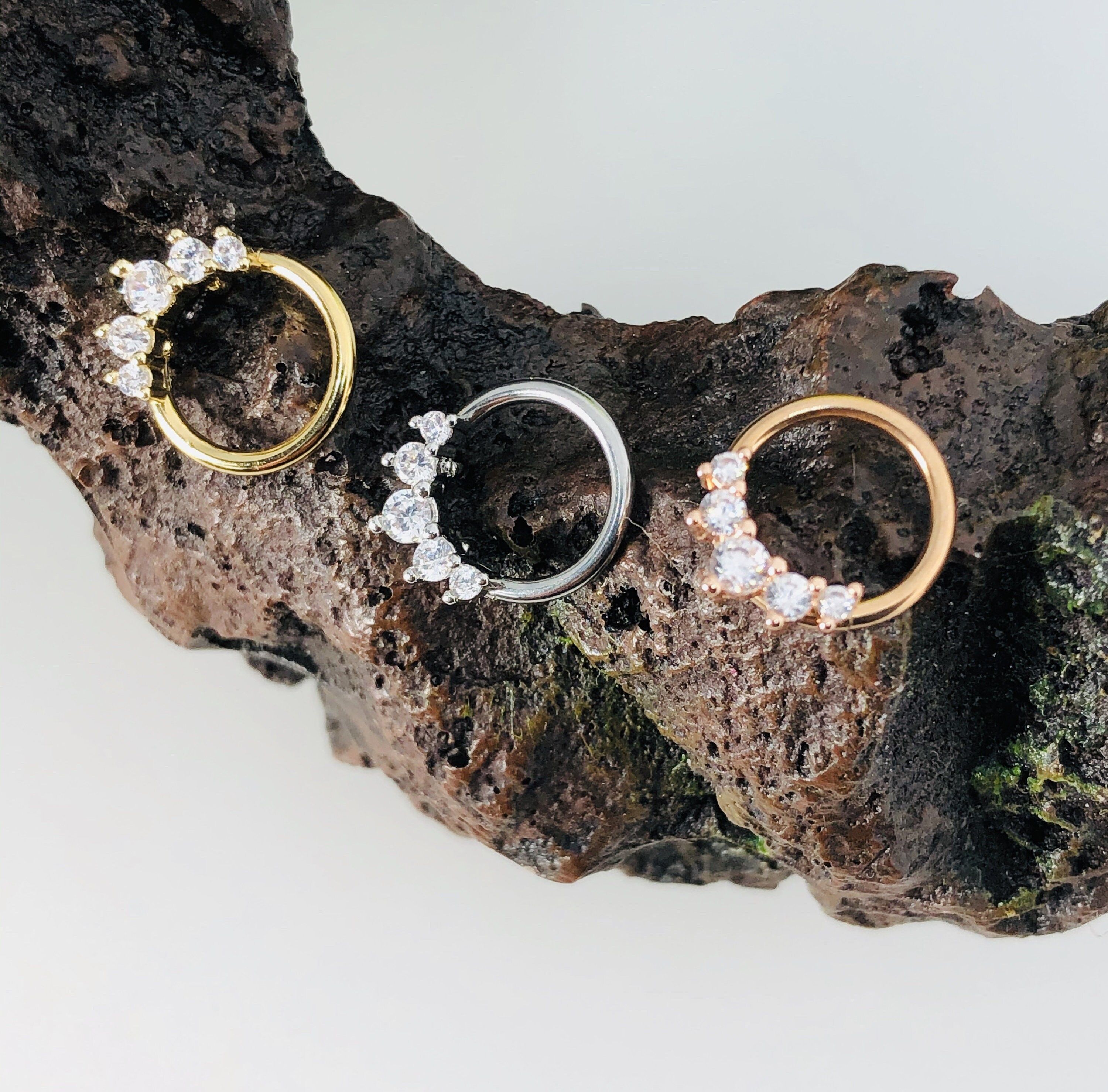 16G 8mm 10mm Dainty Crystal Cartilage Hoop Conch Tragus Hoop Daith 16G 8mm 10mm Dainty Crystal Cartilage Hoop Conch Tragus Hoop Daith