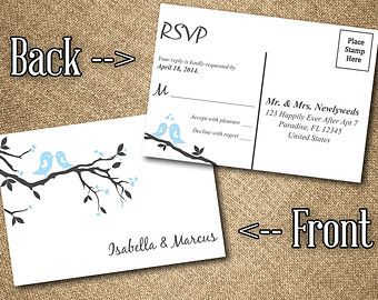 wedding rsvp postcard templates