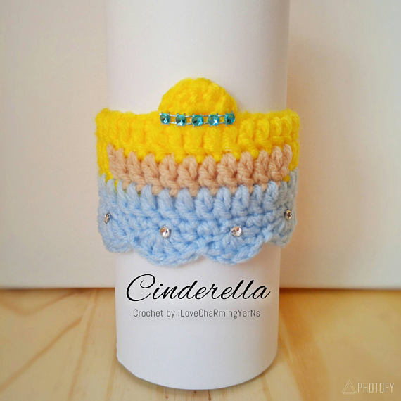 Cinderella coffee cup cozy, cup cozy, crochet cup cozy disney cup cozy, tumbler cozy, coffee cozy, mug cozy,cup cozy, cup wrap,mug wrap cozy #disneycups