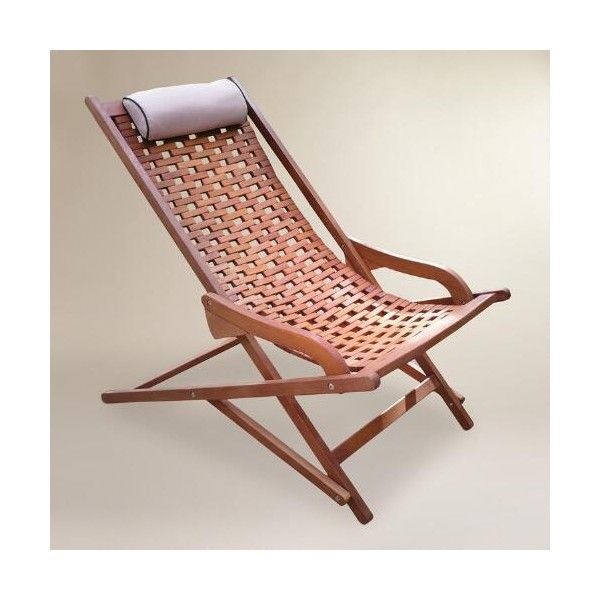 cost plus world market wood catania swinger lounger with pillow