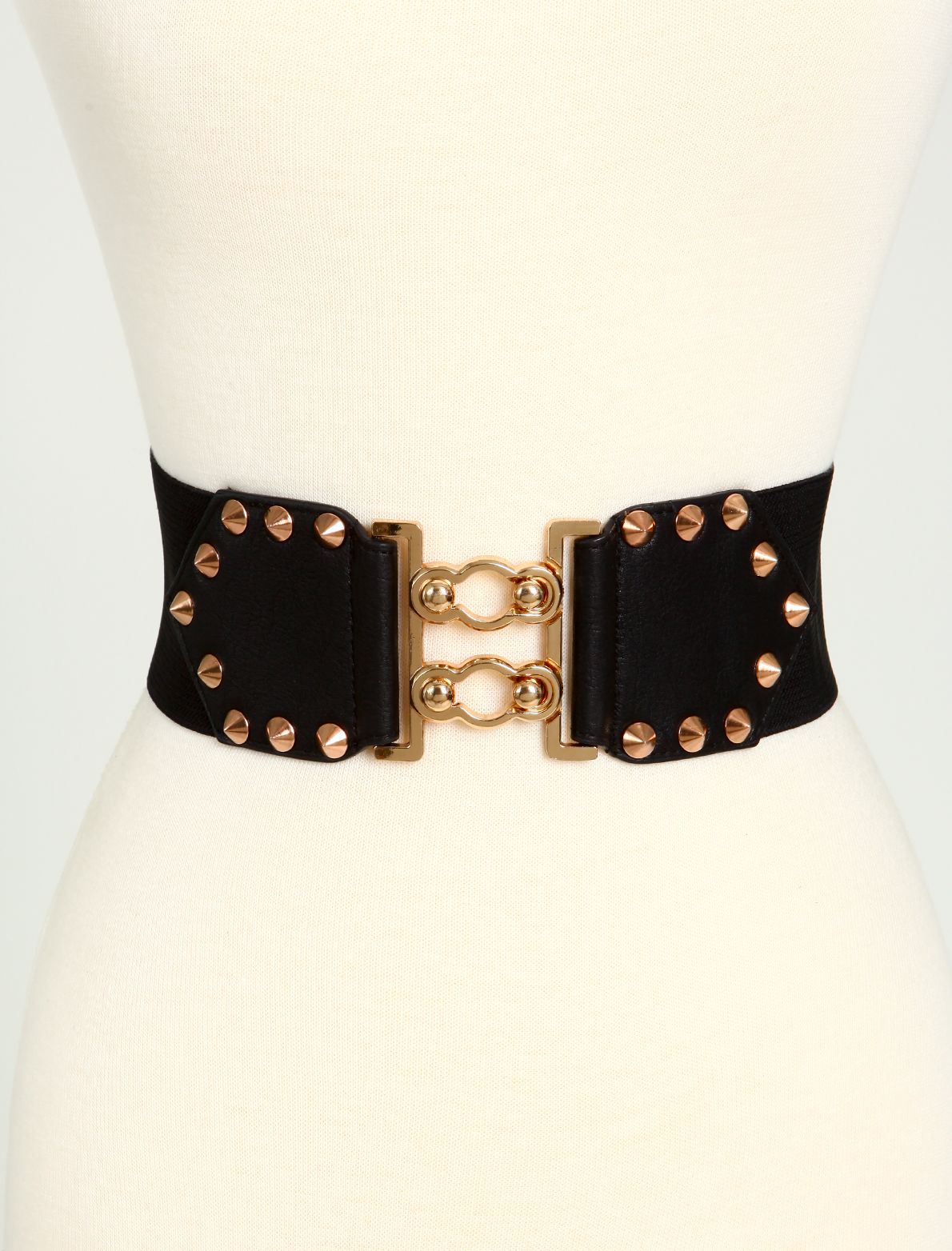 Love Culture Black Studded Hook Elastic Belt Leather Accessories Women Love Culture Women S Accessories