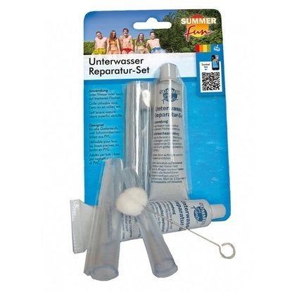 De Summer Fun onderwater reparatieset is geschikt voor het repareren van kleine schade aan de liner. Het kan zowel onder water als op droge oppervlakken worden toegepast en werkt op alle PVC zwembad- en zwembadfolies. Voor reparatie mag alleen een op maat gesneden pleister met lijm worden bedekt en gedurende één tot twee minuten stevig worden aangedrukt op het eerder gereinigde beschadigde gebied. Naast de lijm zijn er al twee foliestroken (elk 20 cm x 10 cm) in de set inbegrepen. Summer Fun, Toothpaste, Aqua, Personal Care, Om, Products, Water, Self Care, Personal Hygiene