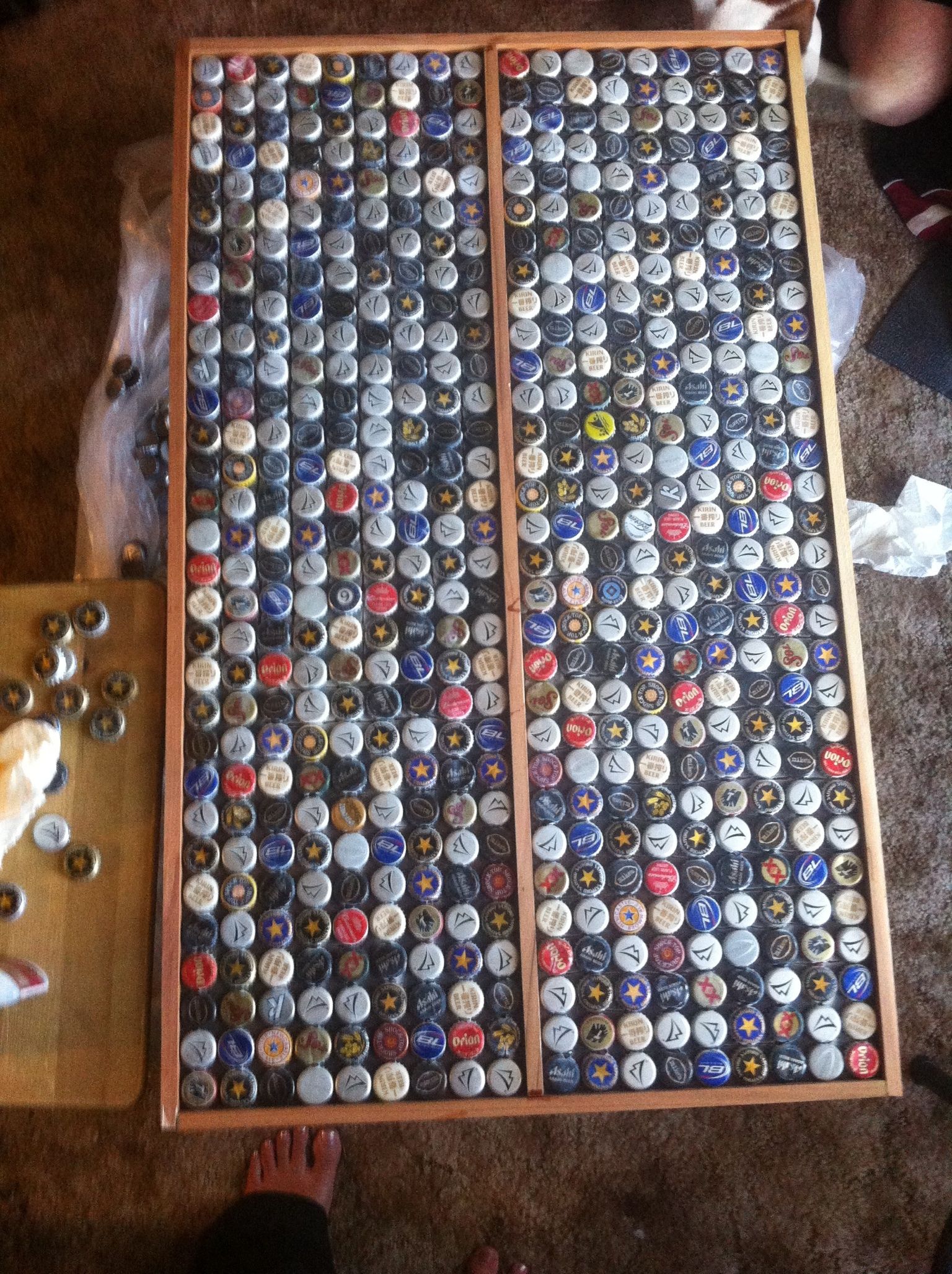 Beer Cap Table Before We Poured The Resin Beer Cap Table Before We Poured The Resin