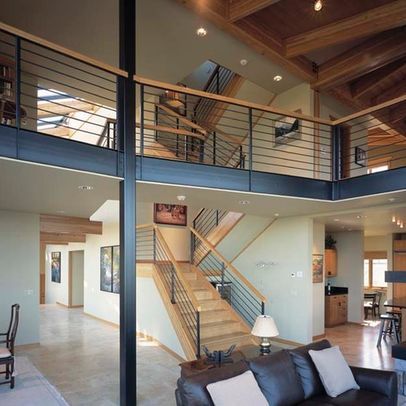 Kaiser Zervas Architects Bellingham Wa Loft Railing Interior Design Rustic Custom Homes [ 406 x 406 Pixel ]