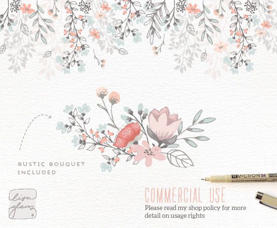Floral Border Bouquet Rustic Hand Drawn Clipart Wedding Invitation Commercial Use PNG Vector Flowers CM0062f1 Floral Border Bouquet Rustic Hand Drawn Clipart Wedding Invitation Commercial Use PNG Vector Flowers CM0062f1